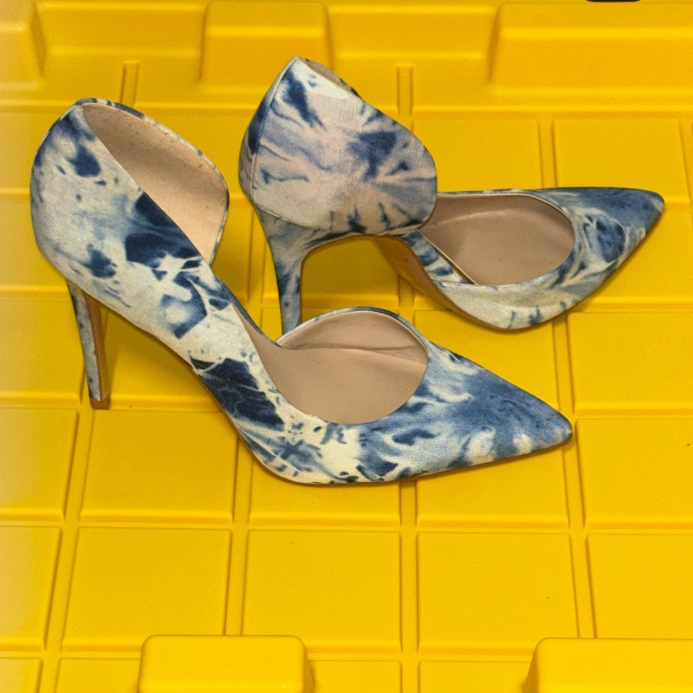 Blue and White Women's Heels
